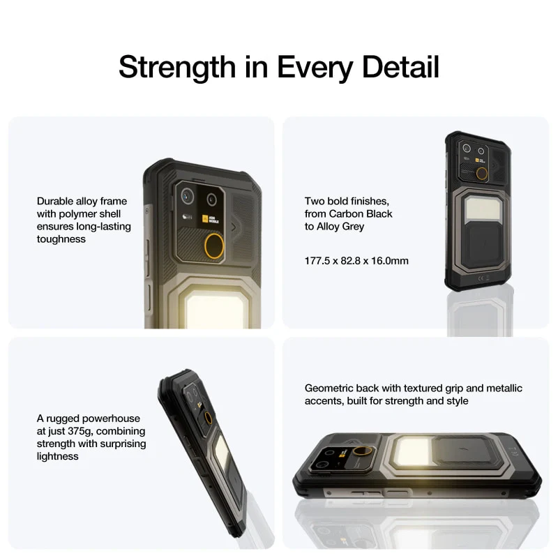AGM G3 | Rugged Smartphone | 12GB+512GB | 10000mAh Battery | 5W Speaker 116dB | 50MP Front Camera | 120Hz Display | IP68 IP69K | Wireless Charging - Image 3