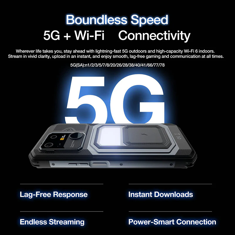 AGM G3 | Rugged Smartphone | 12GB+512GB | 10000mAh Battery | 5W Speaker 116dB | 50MP Front Camera | 120Hz Display | IP68 IP69K | Wireless Charging - Image 9