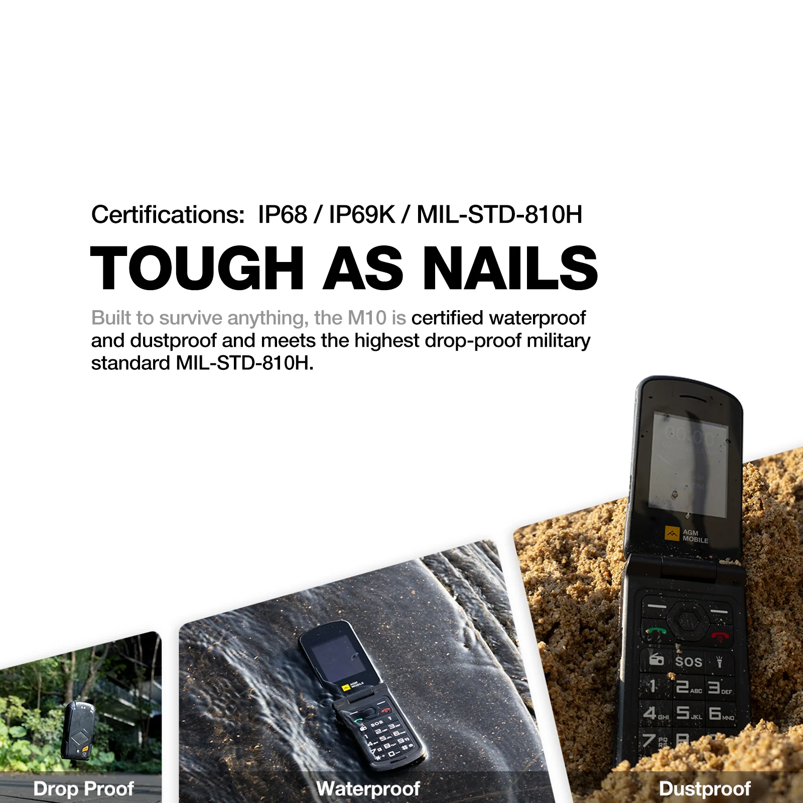 AGM M10|Smart LED Alerts|Dual SIM|SOS Call Key|High-decibel Speaker - Image 3