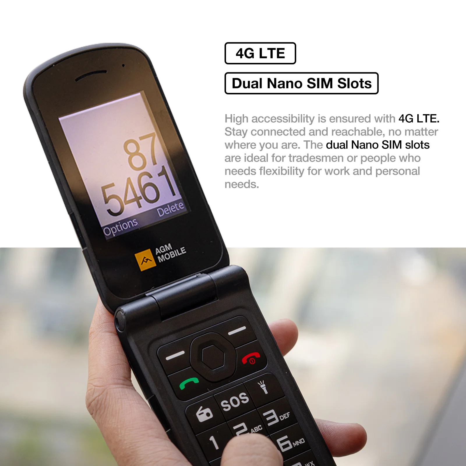 AGM M10|Smart LED Alerts|Dual SIM|SOS Call Key|High-decibel Speaker - Image 4