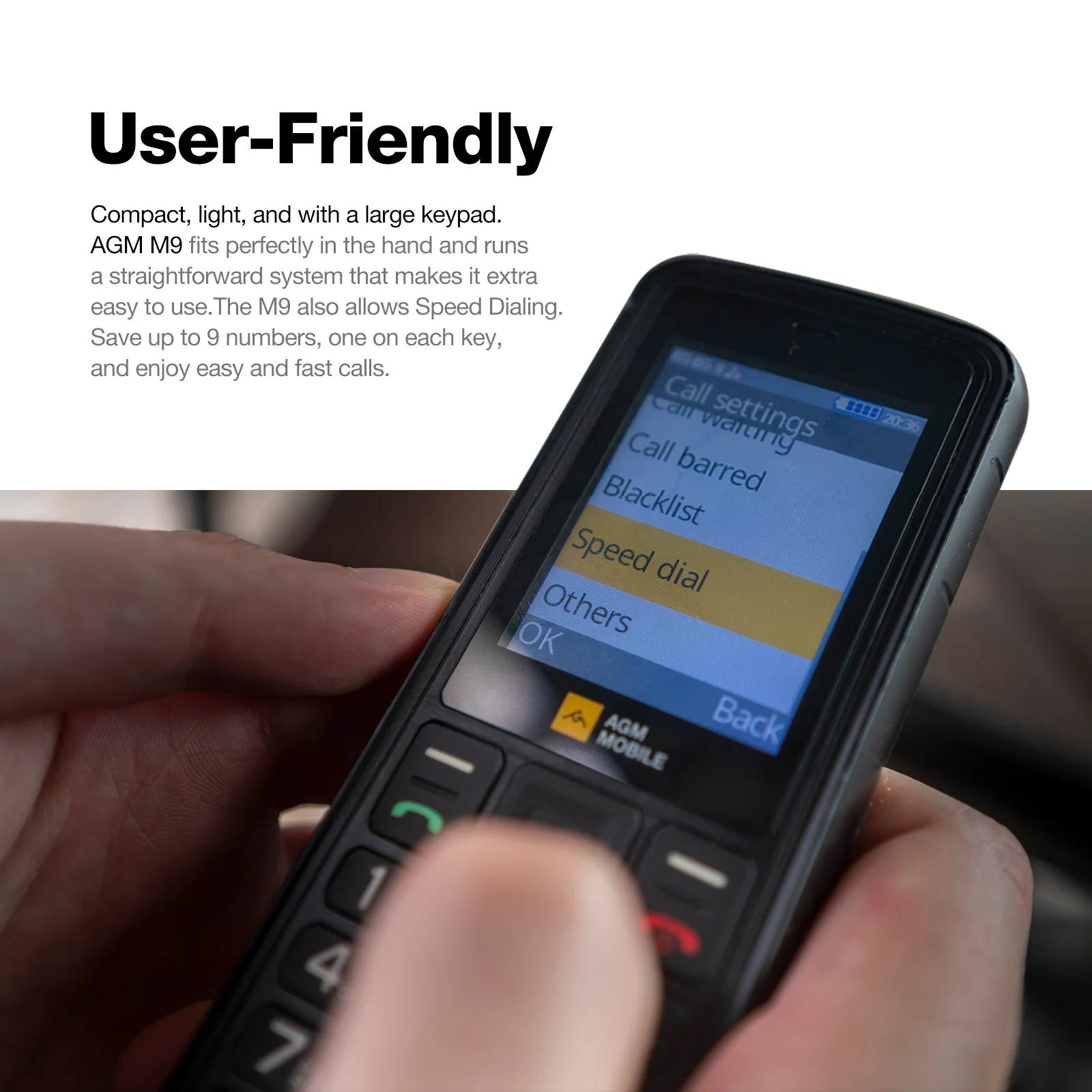 AGM M9 | Rugged | 4G | Ergonomic | User Friendly | Fast Dial | Dual SIM - Image 4